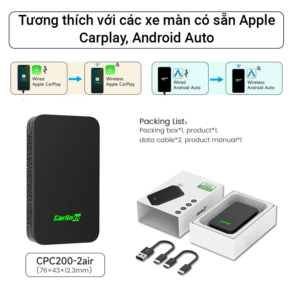 Carlinkit 5.0 2air Apple Carplay, Android Auto không dây - Ảnh 9